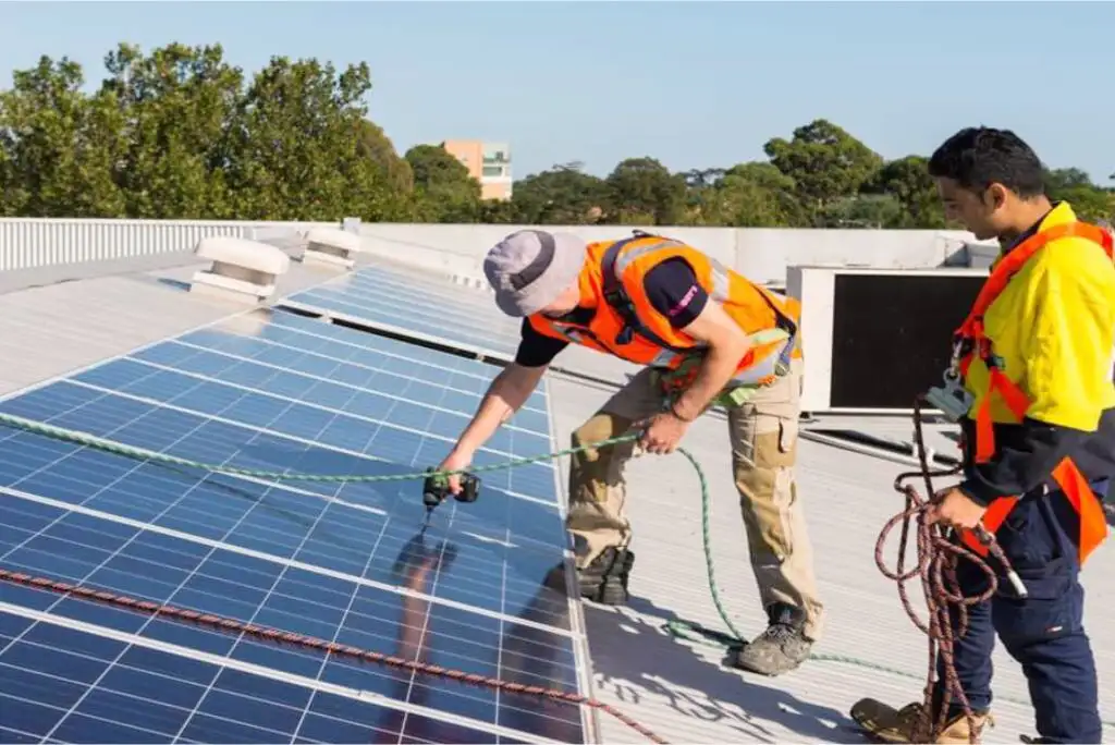 installing solar panels at height