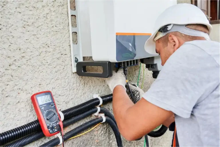 professional checking solar inverter